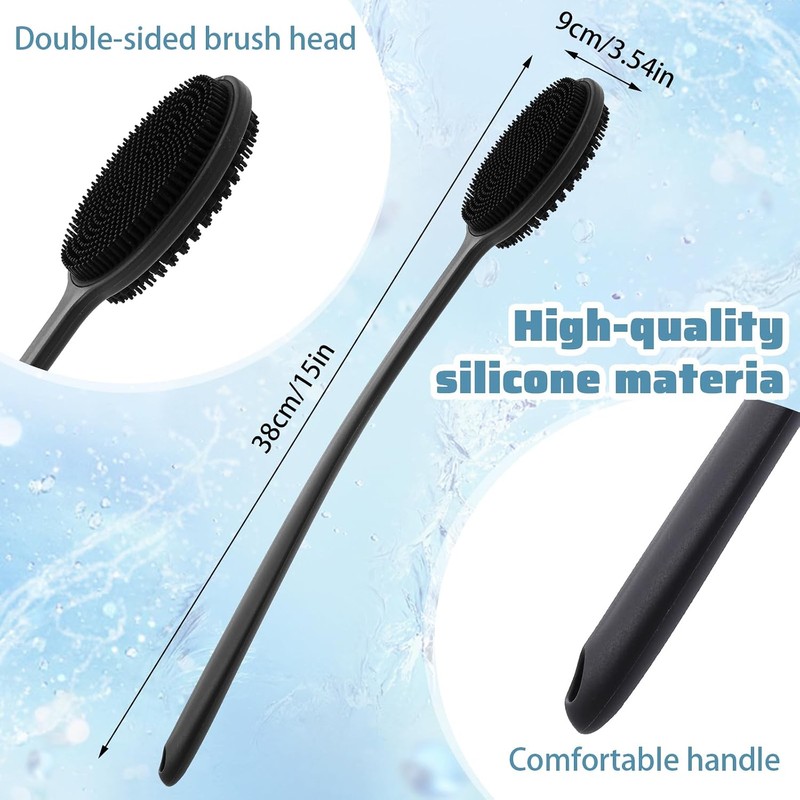 Cepillo corporal de silicona para ducha ElevateTech 5011BYHW4159 con mango