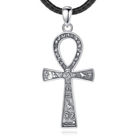 EUDORA Harmony Ball Sterling Silver 925 Cross Chain for Men and Women, Cross Amulet Pendant, Religious Necklace, Vintage Cross Jewellery, Gift for Men, Women, 61 cm, Sterling Silver, No Gemstone