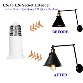 SumVibe E26 Socket Extender, 5CM/1.97 Inch Extension Adapter, 2-Pack