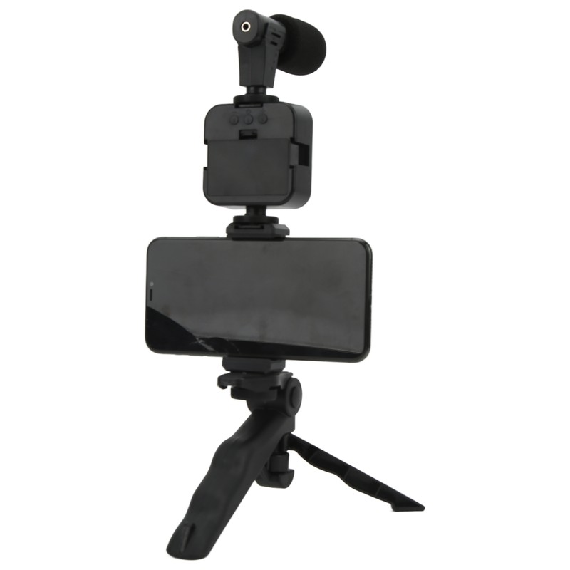 Smartphone Video Kit Tripod Mobile Phone Clip Fill Light Microphone