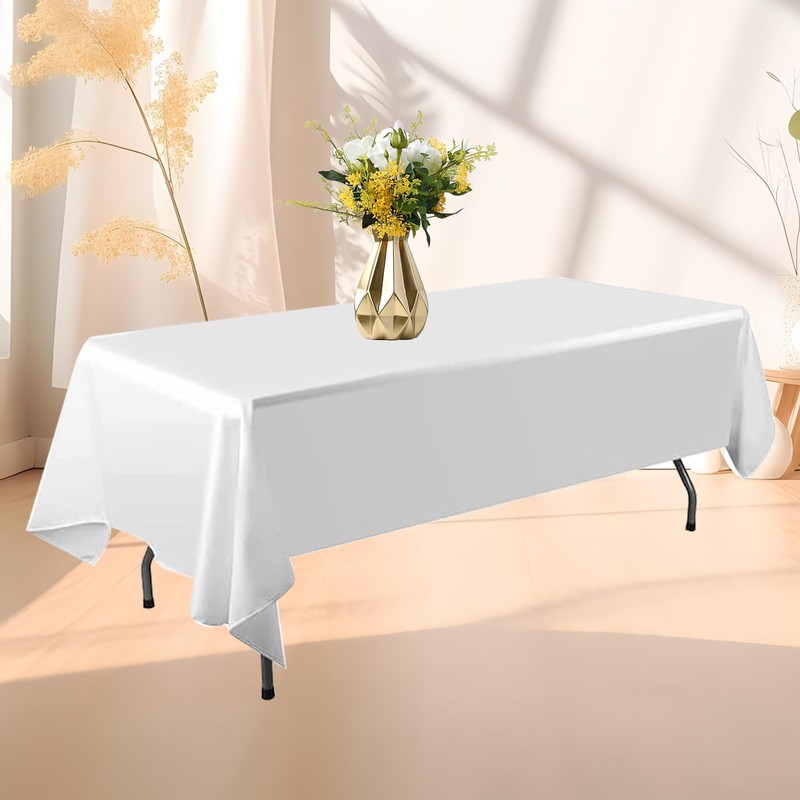Vnituasr 2 Pack White Tablecloths Rectangle, 60 x 102 Inch