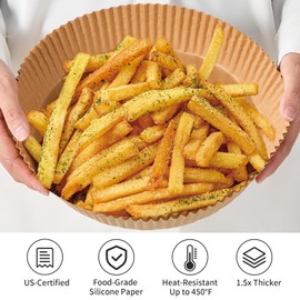 125 Pcs 7.9 Inch Round Air Fryer Liners Disposable for Home Bakers - Thickened Silicone Oil Paper - Withstands up to 450°F Heat - for Air Fryer 5 to 8 Qt