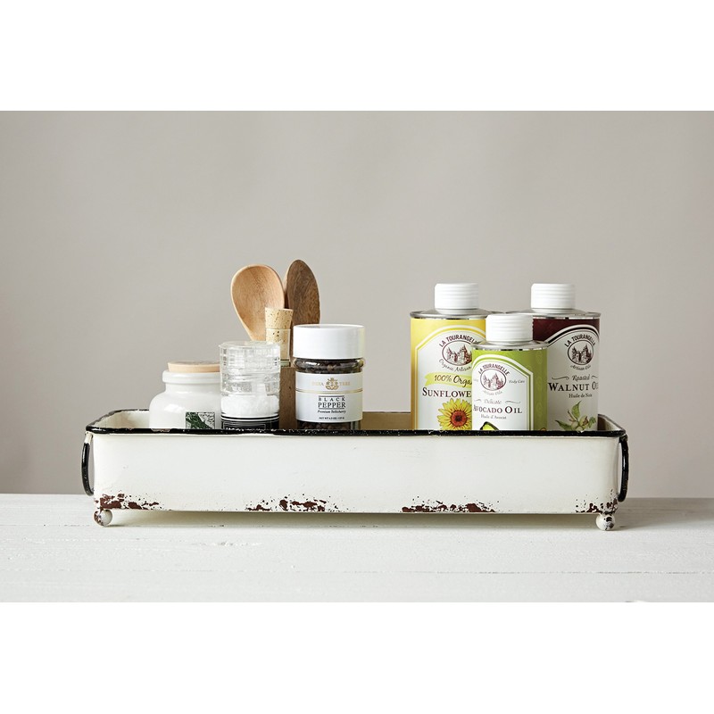 Creative Co-Op Decorative Rectangle Distressed Metal Tray