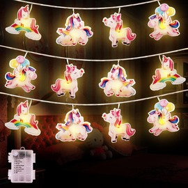 Hoolight Unicorn String Lights 20led 14 ft Unicorn Fairy Lights Girl Room Decoration Unicorn Birthday Decorations Battery Powered String Lights Birthday Party Unicorn Decor(8Mode)