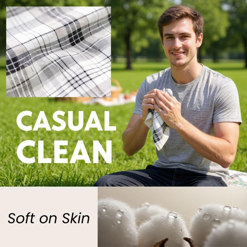 12 Pack Men's Handkerchiefs Cotton Handkerchief for Men Classic Assorted