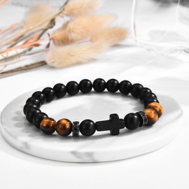 Gifts for Teenage Boys, Cross Bracelet Easter Basket Stocking Stuffers for Teen Boys Kids, Birthday Graduation Christmas Valentines Day Christian Baptism Confirmation First Communion Gifts for Men