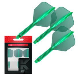 Target Darts K-Flex Integrated Dart Flight and Shaft, No.6, Green, Intermediate, Precision-Moulded 2-in-1 Dart Flights and Shafts, Professional Dart Accessories, Pack of 3