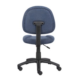 Boss Office Products Perfect Posture Delux Fabric Task Chair without Arms in Blue