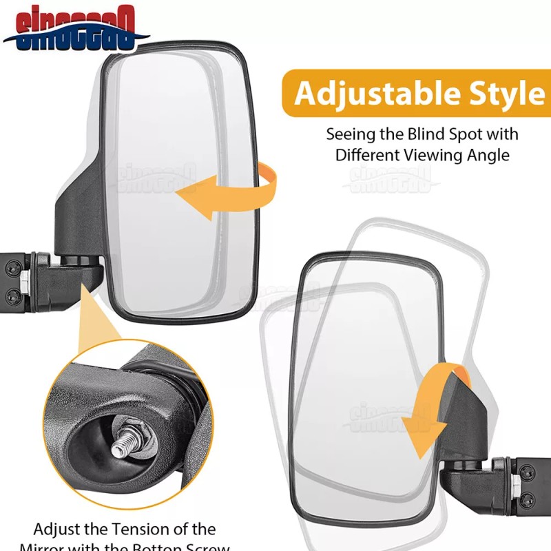 sinocea0 2x Side Folding Rear View Mirrors For Can-Am Defender