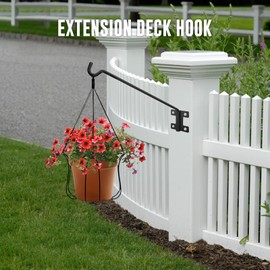 JiaheRuitai Deck Hook Rail Wall Mounted, Extension Reach Wall Bracket,Hook for Hanging Plants, Wind Chimes,Bird Feeders,outdoor lights (1)