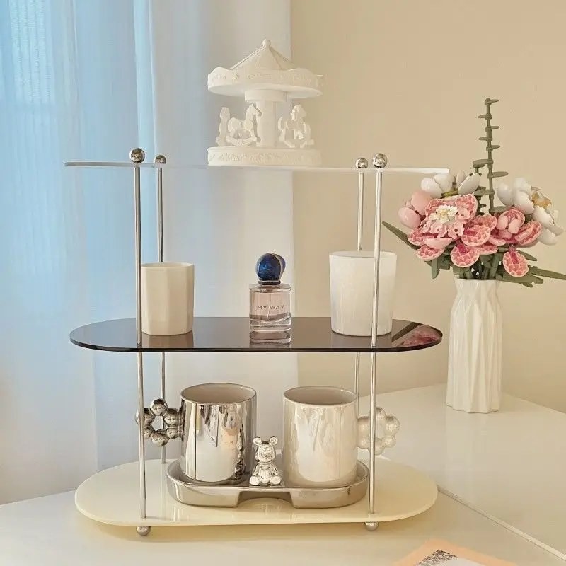 Acrylic Desktop Organizer – 3 Layer Display Shelf, Perfume Jewelry