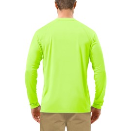 Roadbox Mens UPF 50+ Long Sleeve SPF Diving Rash Guard UV Sun Protection Shirts for Outdoor Fishing Hiking Swimming Running Neon Green