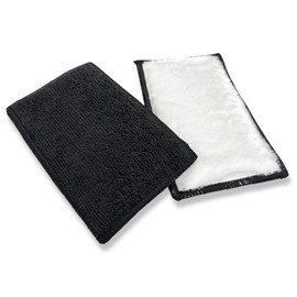 BWBWND 2PCS Car Interior Scrubbing Sponges, 5.9"x3.5" Auto Detailing Sponge Microfiber Interior Scrub Pad, Car Wax Applicator Scrubbing Sponges for Leather Vinyl Upholstery Cleaning (Black & White)