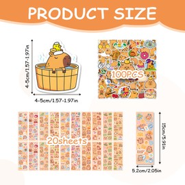 Capybara Sachen Capybara Sticker Capybara Sticker Comes with 20 Sets of Capybara Laser Flash Sticker Cute Waterpig Sticker Kapibara Suitable for Laptops, Suitcases, Water Bottles