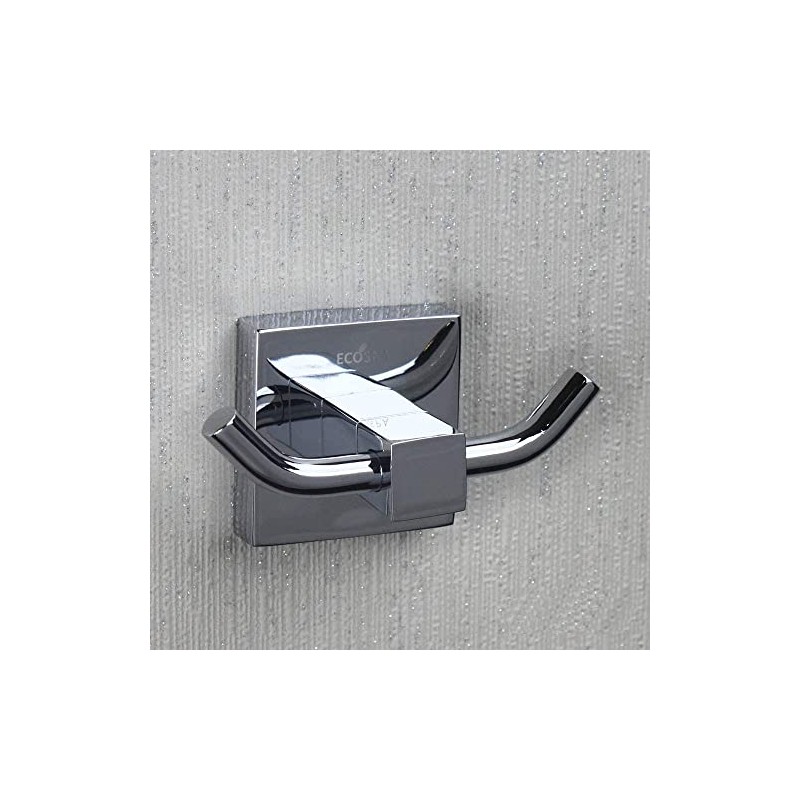 ECOSPA Bathroom Wall Mounted Double Robe Clothes Towel Hook Peg