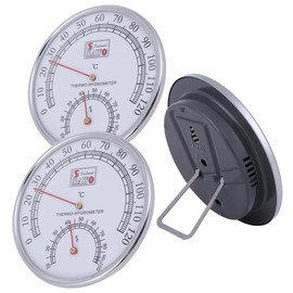 tomtask Thermometer/Hygrometer Analog Freestanding Hygrometer Thermometer Hygrometer Sauna Retro Wall Mount (Set of 2)