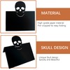 Spooky Skull Place Cards - Black Table Tent Cards, 25pcs
