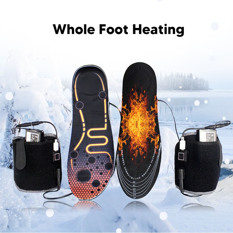 Heated Insoles USB Electric Heating Foot Warmer Washable Easy Control