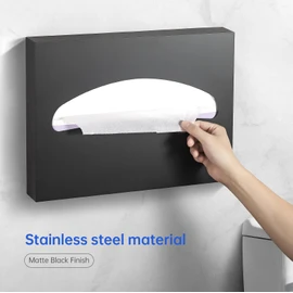 Toilet Seat Cover Dispenser Wall Mounted Stainless Steel Matte Black