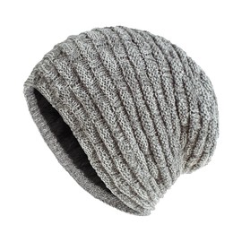Daysskk Women's Beanie Hat for Winter Knitted Hat with Inner Lining Warm Winter Hat Women, gray