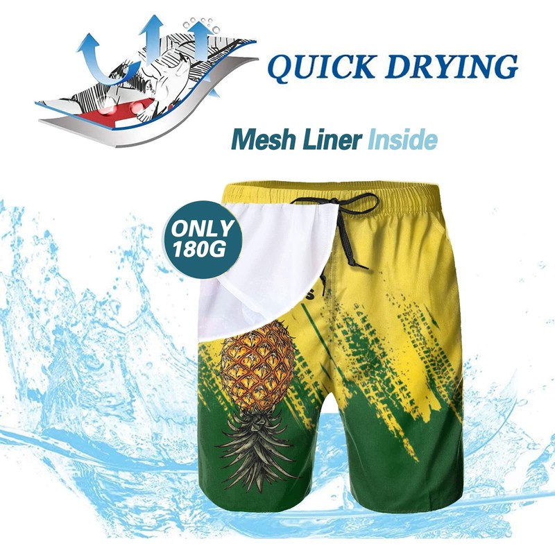 Heucapc Men's Swim Trunks Quick Dry Swimming Trunks Upside Down