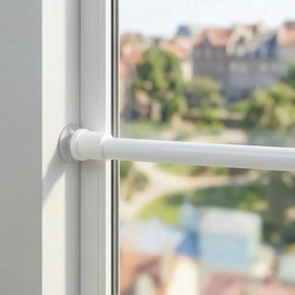 Venwemong Net Curtain Rods Extendable, No Drill, 2 Pack, 60-80 cm, White