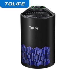 Tolife K1 Air Purifier: HEPA Filter for Pet Allergies & Dust! Portable, Baby-Friendly & Low-Noise Sleep Mode - Perfect for Home & Office - Color: Black