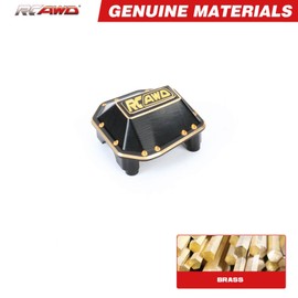 RCAWD Front Rear Brass Axle Diff Cover for Axial 1/10 SCX10 PRO AXI03028 Upgrade Parts (Black)