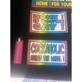 5 Piece Gay Prank Bumper Stickers  Decals Free Gift