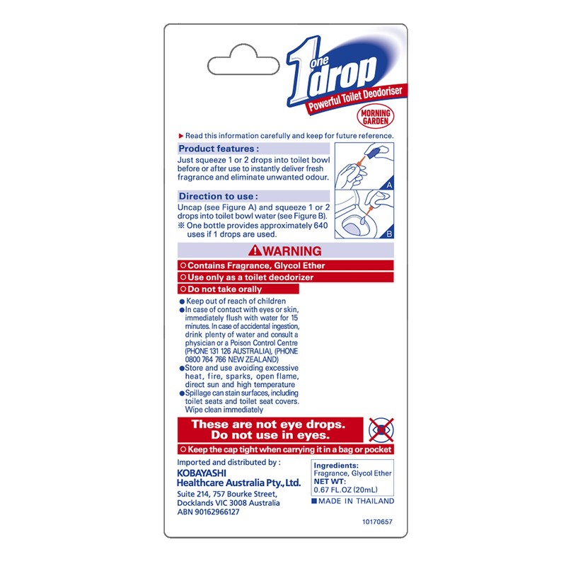 One-Drop Toilet Deodorizer, Morning Garden,20 millilitre