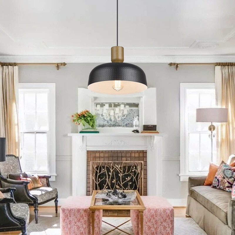 Luminzone Farmhouse Pendant Lights, Adjustable Hanging Light Fixtures with Hammered