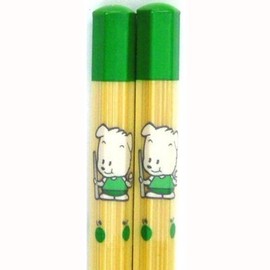 Chopsticks, Seiwa Hexagonal Intelligence Spatula, Popo and Mimi, Children's Chopsticks (5.9 inches (15 cm) (4 Years Old), Green)