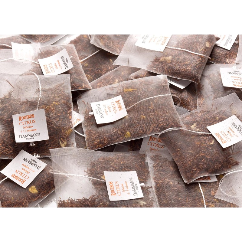Dammann Freres Sachets, Rooibus Citrus Tea Bags, Premium Gourmet French