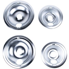 Certified Appliance Accessories Replacement Drip Bowls, Style B, 2 Large 8 Inch & 2 Small 6 Inch, for GE & Hotpoint Electric Ranges, Chrome