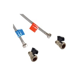 Aumix 15mm x 12mm Isolating Valve with Handle UK Compression Fittings Adaptor EN1254-2 for Kitchen Bathroom Mixer Taps with 3/8" Tails - 8 Pieces