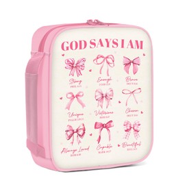 Pink Bible Cover Case For Women, Bible Cover With Handles, Bible Carrying Case For Women, Christian Gifts For Female, Cute Bow Bible Bag, Bible Case, Bible Book Cover, God Says I Am