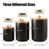 Tenforie Black Canister Sets for Kitchen, 3pcs Ceramic Canisters with