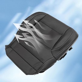 Mythoria Driver Side Bottom Replacement Leather Black Seat Cover Perforated Compatible with Chevy Silverado 2014 2015 2016 2017 2018 2019