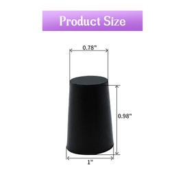 ANMOO 15 Pieces Tapered Plug Bung 20mm to 26mm Solid Test Tube Black Rubber Stoppers for Lab Home