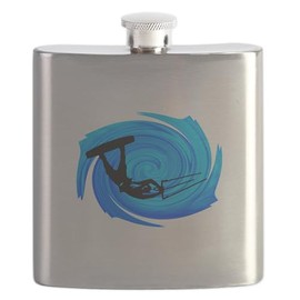 CafePress KITEBOARD Flask 7 oz Stainless Steel Drinking Flask