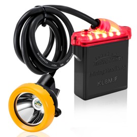 Safety LED Mining Headlamp 1+2 Lights with Battery Pack, Waterproof Explosion-Proof Coal Miner Head Torch, Hard Hat Cap Lamp for Underground Tunnel Construction, Outdoor Work (KL8M.F-White Light)