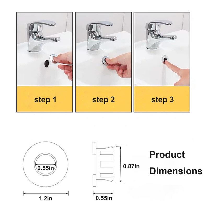 DEAKYNE 2 Pack Sink Overflow Ring Oil Rubbed Bronze Bathroom