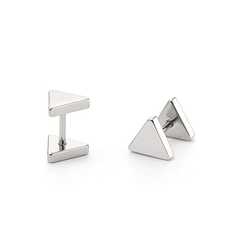 Stainless Steel Geometric Shape Classical Simple Plain Stud Earrings, Metal