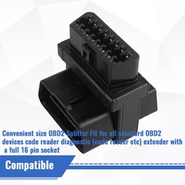GFBZS Portable OBD2 OBDII Full 16 Pin Male to Dual Female Adapter，OBD2 Splitter for Diagnostic Extender 1 to 2 OBD Port Extension Converter Connector B31