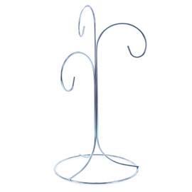 BestPysanky 3-Arm 3-Tier Silver Metal Ornament Stand Display 10.75 Inches (Taiwan)