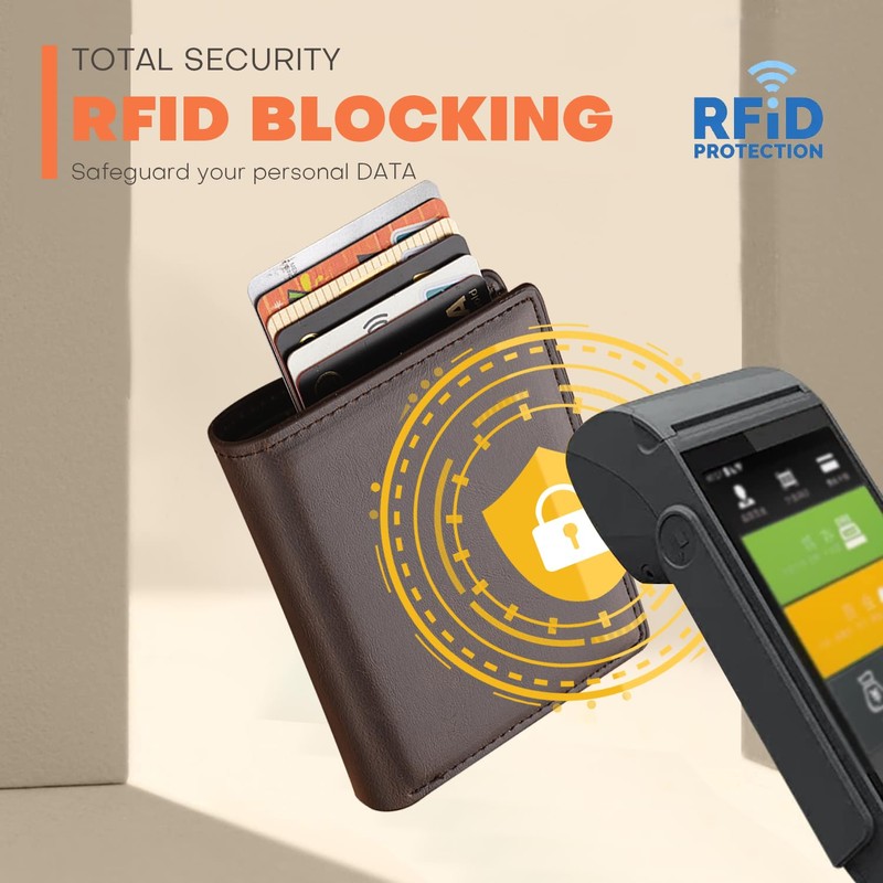 Lubsmuns Slim Wallet Black Men's Mini Wallet with RFID Protection