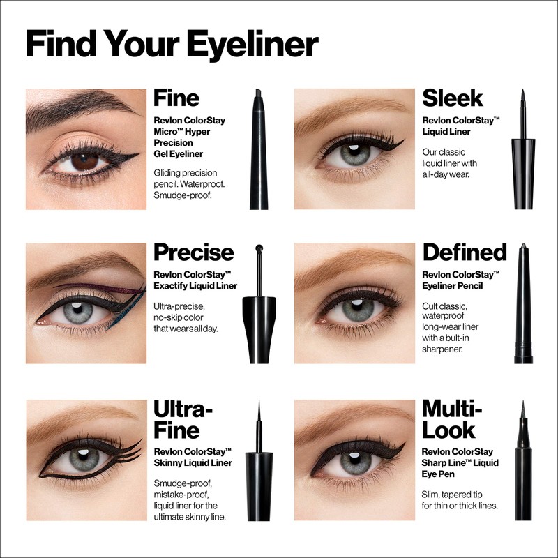 Revlon Skinny Liquid Eyeliner, ColorStay Eye Makeup, Waterproof, Smudge-proof, Longwearing