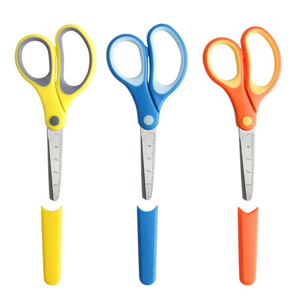 3 Piece Scissors Set, 14.6 cm Children's Safety Scissors, School