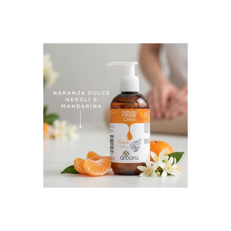 Árbora Aceite de Masaje Cítrico fresco vibrante hidrata la piel