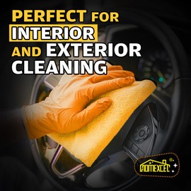 HOMEXCEL Premium Microfiber Towels for Car, High & Short Pile Micro Fiber Cleaning Cloth for Car Washing Drying & Auto Detailing, Lint Free, Scratch Free, Water Absorption, 16 x 16 Inch, 12 Pack